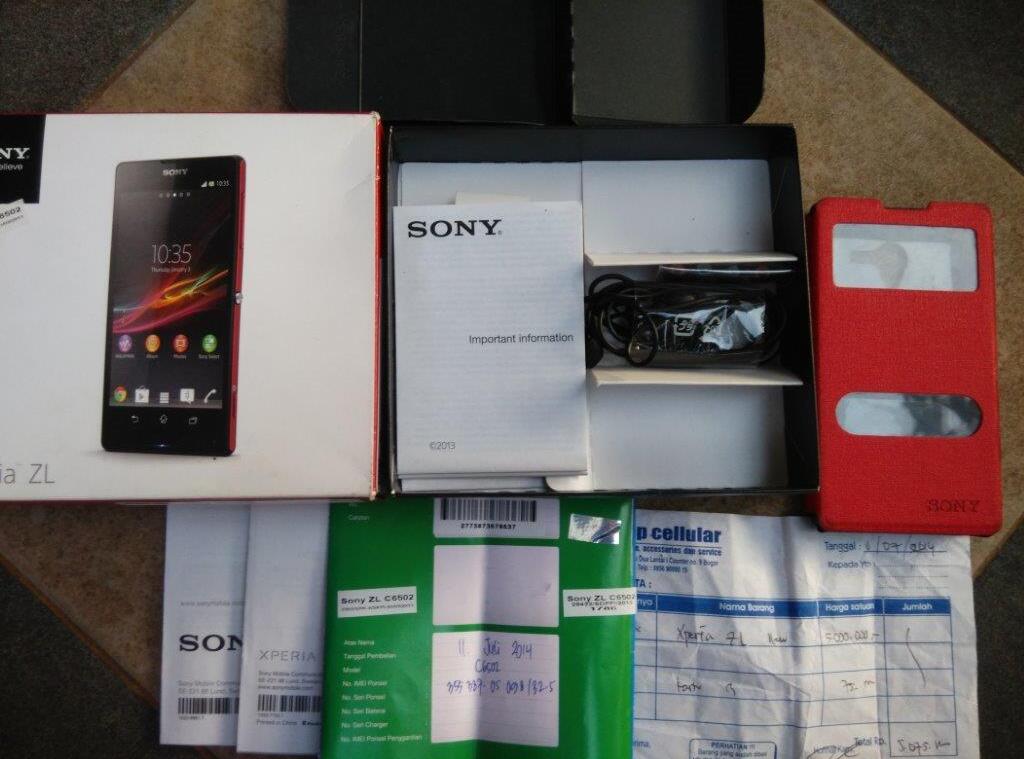 xperia zl c6502 red fullset super mulus
