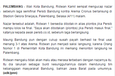 Jika Persib menang.....