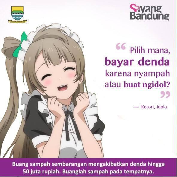 Di Bandung, Karakter Anime Mengajakmu Buang Sampah Pada Tempatnya
