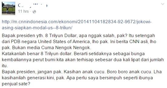 &#91;Asing siap keruk kekayaan Indonesia&#93;Jokowi: Asing Siapkan Modal US$ 8 Triliun