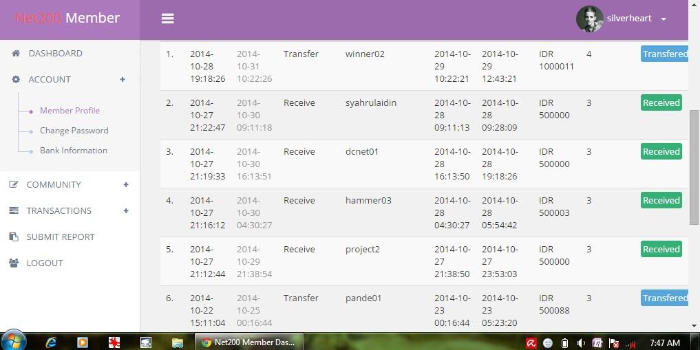 Hanya Dlm 11 Hari Dapat Transferan Rp 2.800.092,-