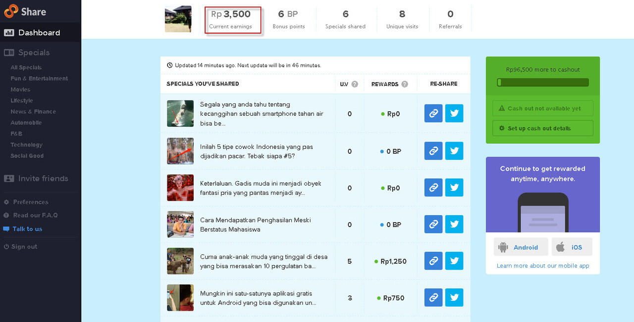 Cari Duit atau Hadiah dari Internet 
