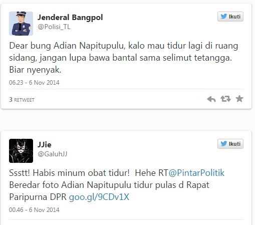 MEMALUKAN: Aktivis 98 Adian Napitupulu Tidur Saat Sidang DPR