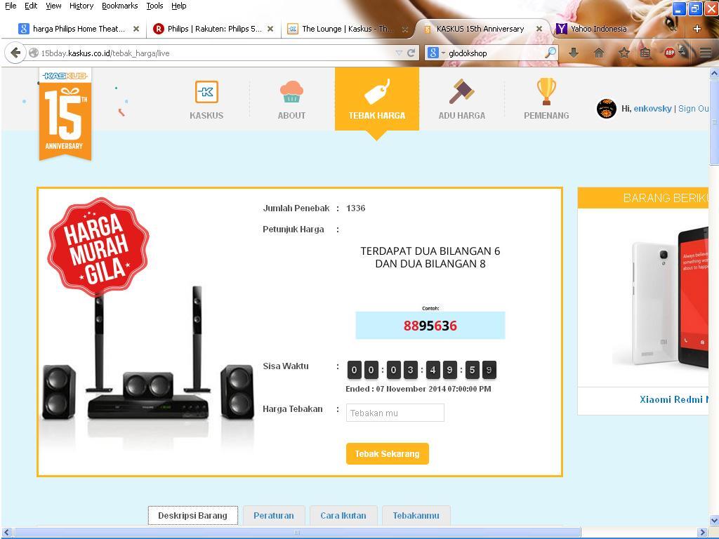 Aneh: Hut 15 , Tebak Harga tanggal 07-11-2014
