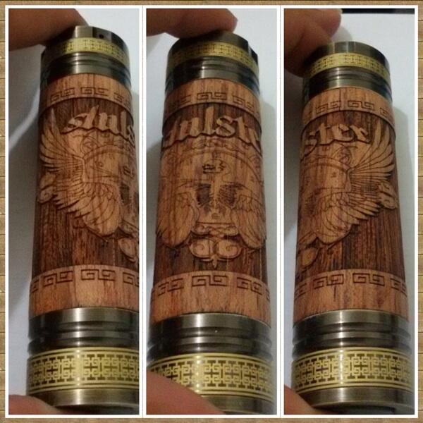 Death mod 18650 carved wood mechanical vaporizer langka vape