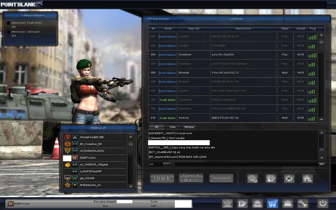 Terjual DIJUAL CHAR PB ATAU POINTBLANK RANK 1 INDONESIA