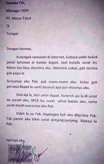 surat lamaran tahun 2015