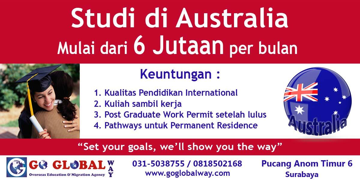 Studi di Australia mulai dari 6 jutaan per bulan.