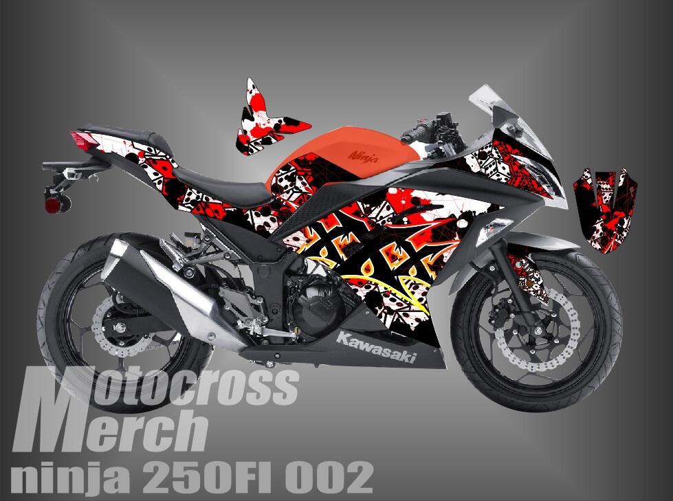 decal motor stiker motor klx 150, kawasaki inja 250 fi,dll jepara