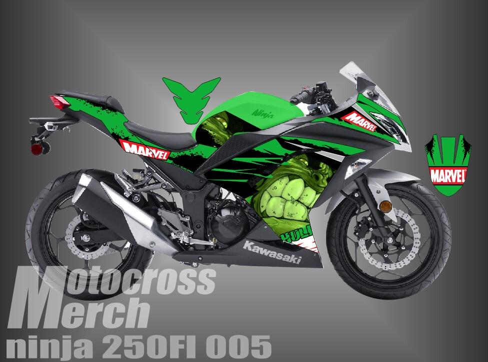 decal motor stiker motor klx 150, kawasaki inja 250 fi,dll jepara