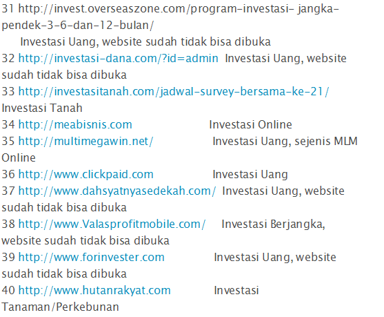 Ini 262 Perusahaan Investasi yang Tak Mempunyai Izin OJK