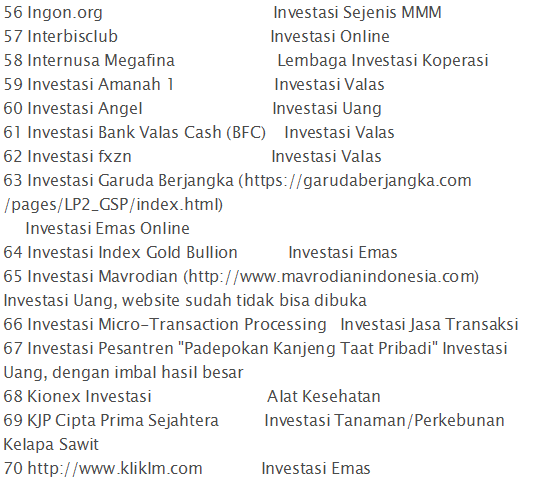 Ini 262 Perusahaan Investasi yang Tak Mempunyai Izin OJK