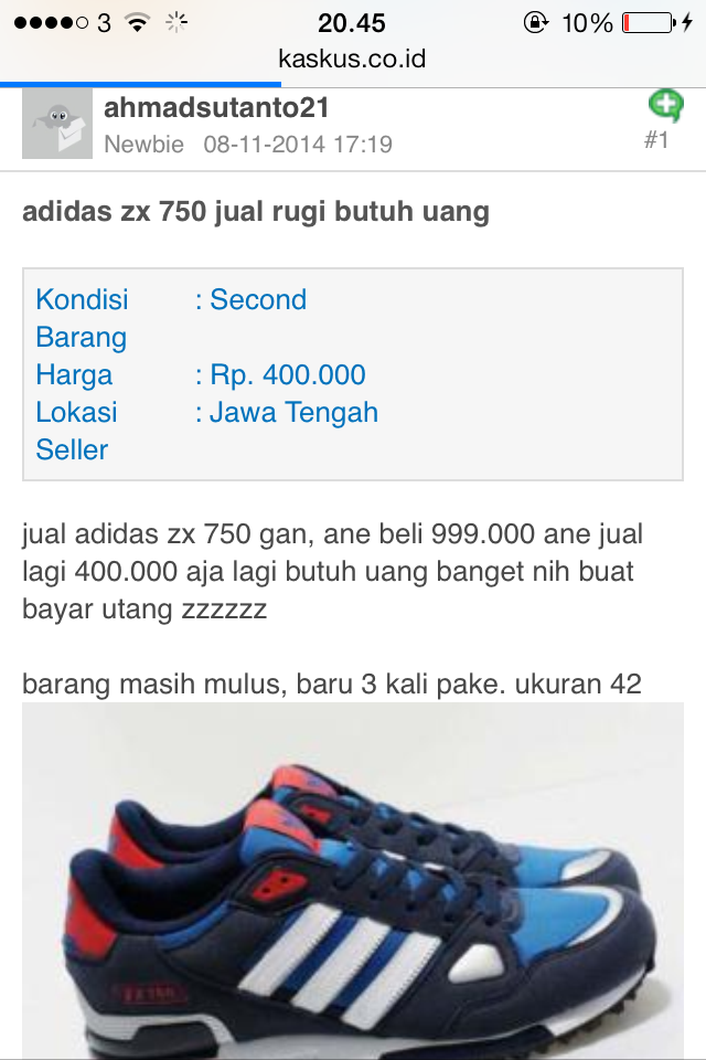 surat terbuka untuk id: ahmadsutanto21 pelaku penipuan adidas zx750