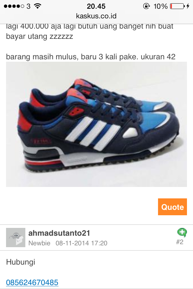 surat terbuka untuk id: ahmadsutanto21 pelaku penipuan adidas zx750