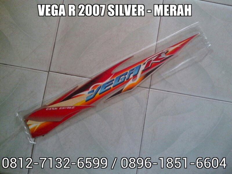 Striping Vega R 2007 Silver - Merah