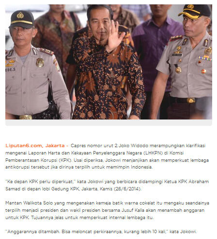 Sekarang Giliran KPK Tagih Janji Yang 10 Kali Lipat Itu