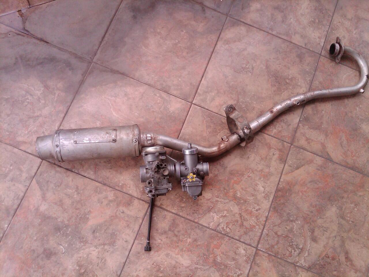KARBU ORI KLX + KARBU PE 28 + KNALPOT LOKAL