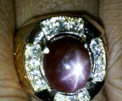 Batu cincin Ruby Star perfect
