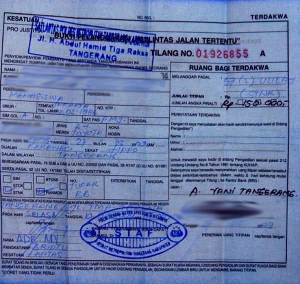 Gak Mau Kejebak? Yuk Pahami Jenis Surat Tilang Polisi