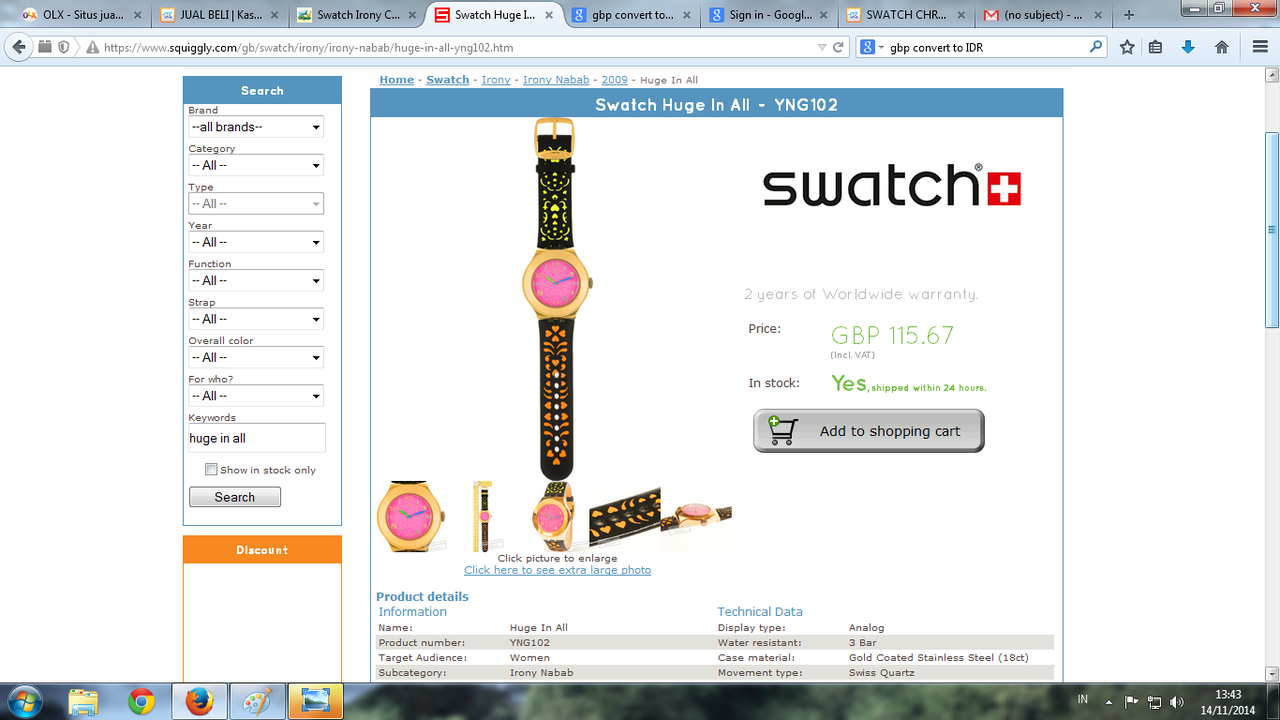 Terjual SWATCH BIG IRONY GOLD  KASKUS