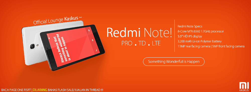&#91;Official Lounge&#93; XIAOMI REDMI NOTE - Something Wonderfull is Happening - Part 3