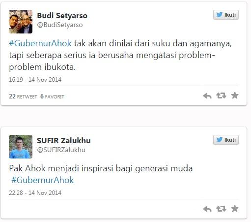 Tinggal Dilantik, #GubernurAhok Jadi trending Topic Dunia