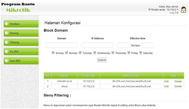 Share Aplikasi API Mikrotik PHP