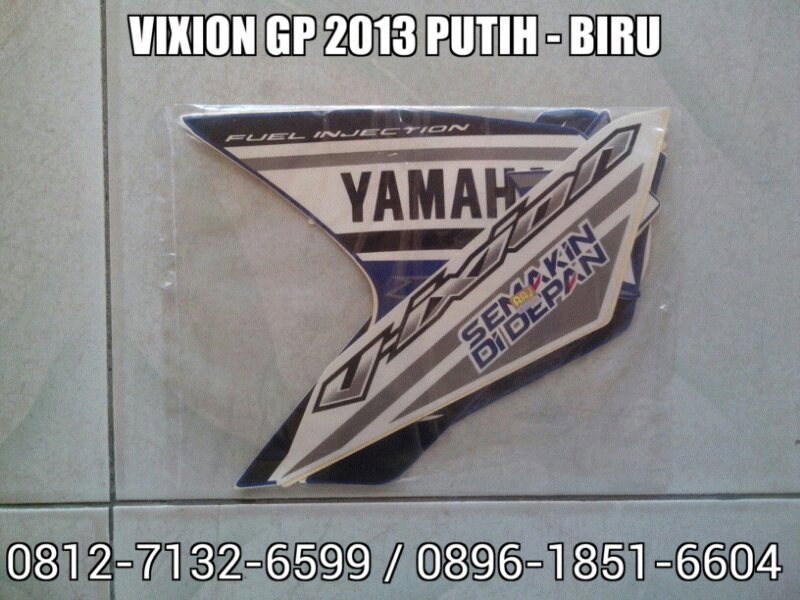 Striping Vixion GP 2013 Putih - Biru