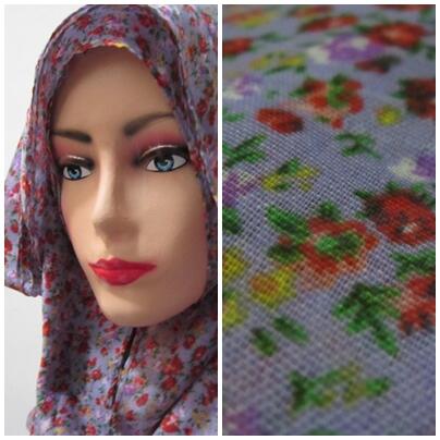 Cari JILBAB PASHMINA SEGIEMPAT HIJAB MOTIF BUNGA FLOWER 