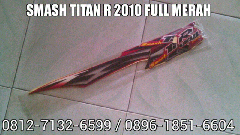 Striping Smash Titan R 2010 Full Merah