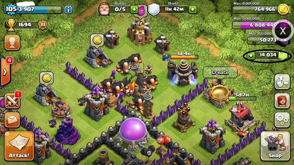 gem coc clash of clan