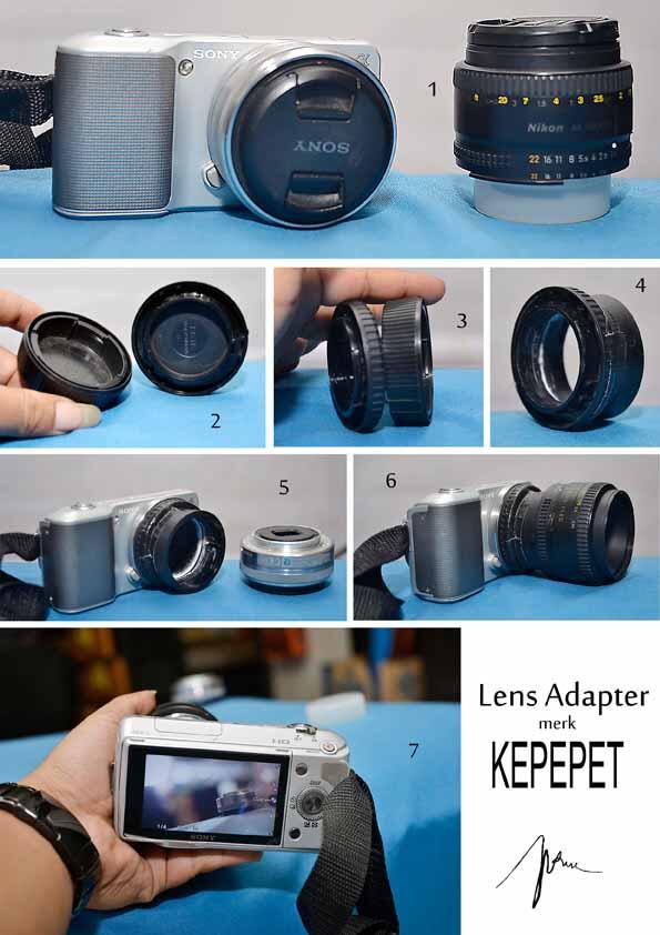 DIY adapter lensa manual merk A untuk body kamera Merk B