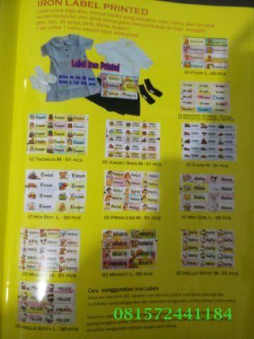 Stiker baju / label nama untuk di baju ( bahan kain )