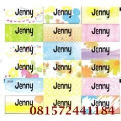 Stiker baju / label nama untuk di baju ( bahan kain )
