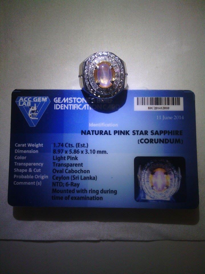 BATU NATURAL PINK STAR SAPPHIRE SRILANKA