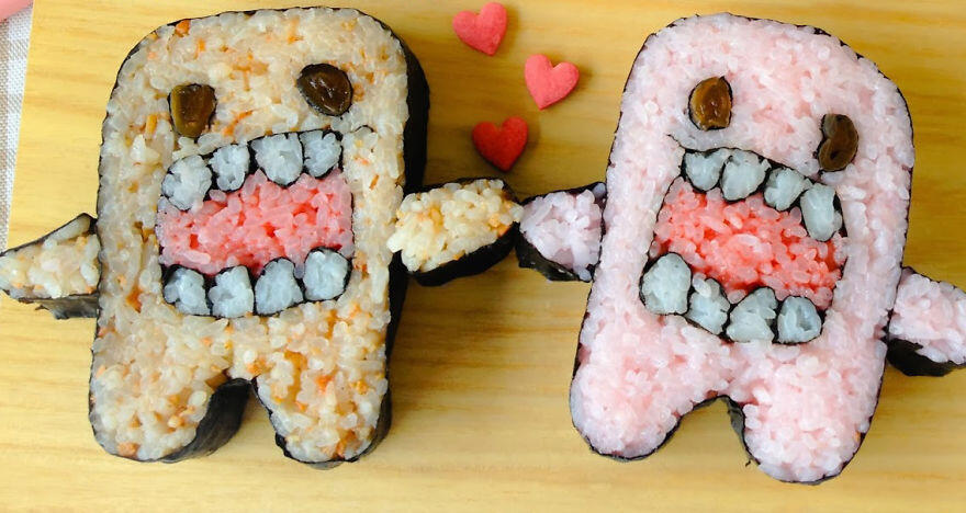 Gila Makanan sushi ini di desain Lucu dan Imut dan Menarik sebelum di makan