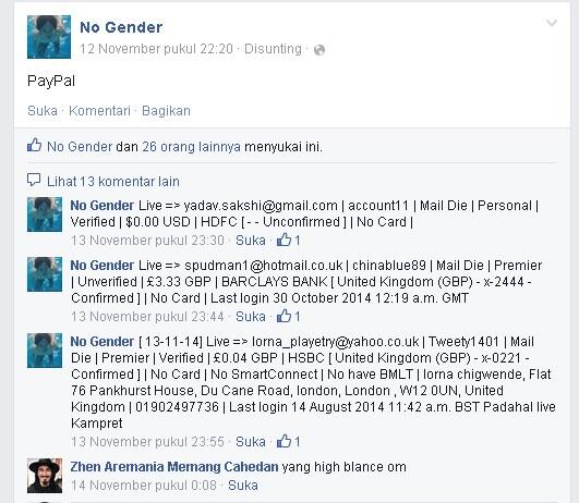 Carder Kelas Teri ini SHOW OFF di FACEBOOK, Yang mungkin Bisa menyeretnya Ke Penjara