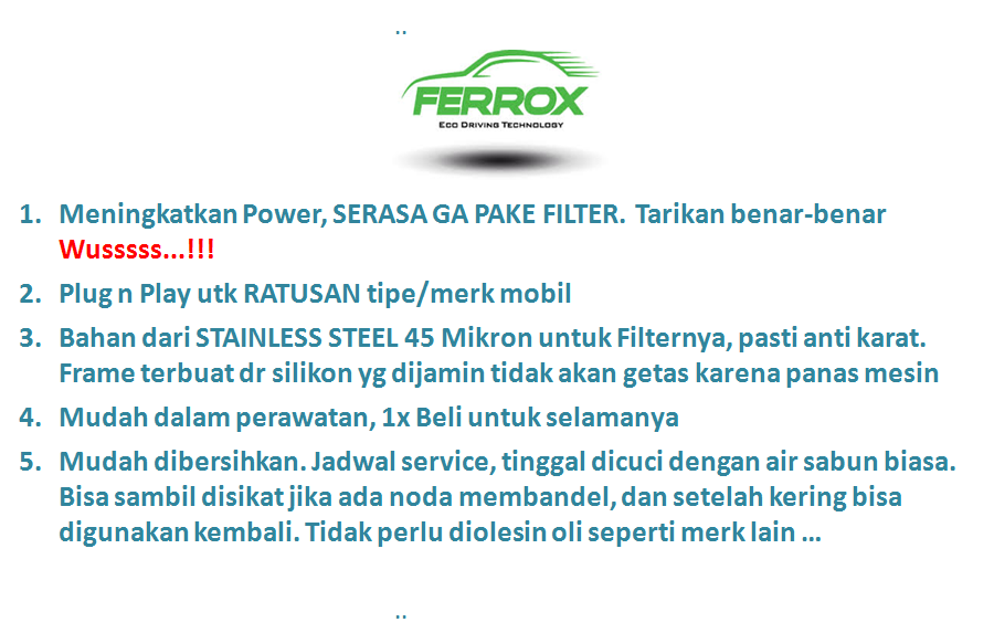 FERROX UNTUK YAMAHA YZF-R15 - STAINLESS STEEL AIR FILTER