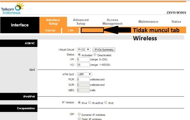 seting wifi modem ZXV10 W300S