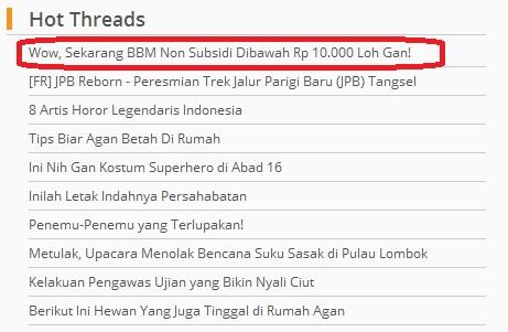 WOW, Sekarang BBM non subsidi dibawah Rp. 10000 loh gan