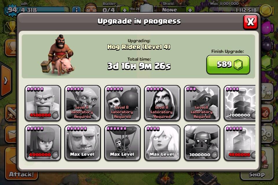 JUAL ID Clash Of Clans COC Th 9 LV 95 LAVA HOUND OK!