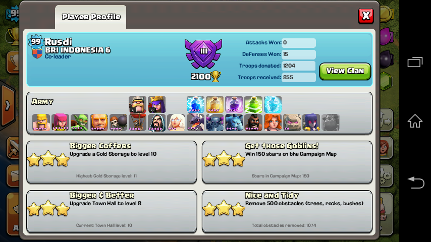 akun COC lv 99 (clash of clans)