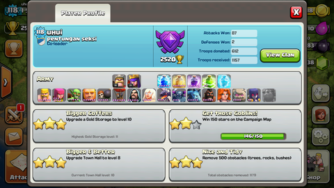 ID Clash of Clans / COC | LVL 118 Town Hall 10