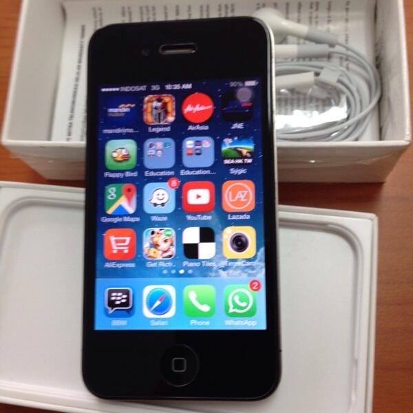 Iphone4 16GB hitam murah lengkap