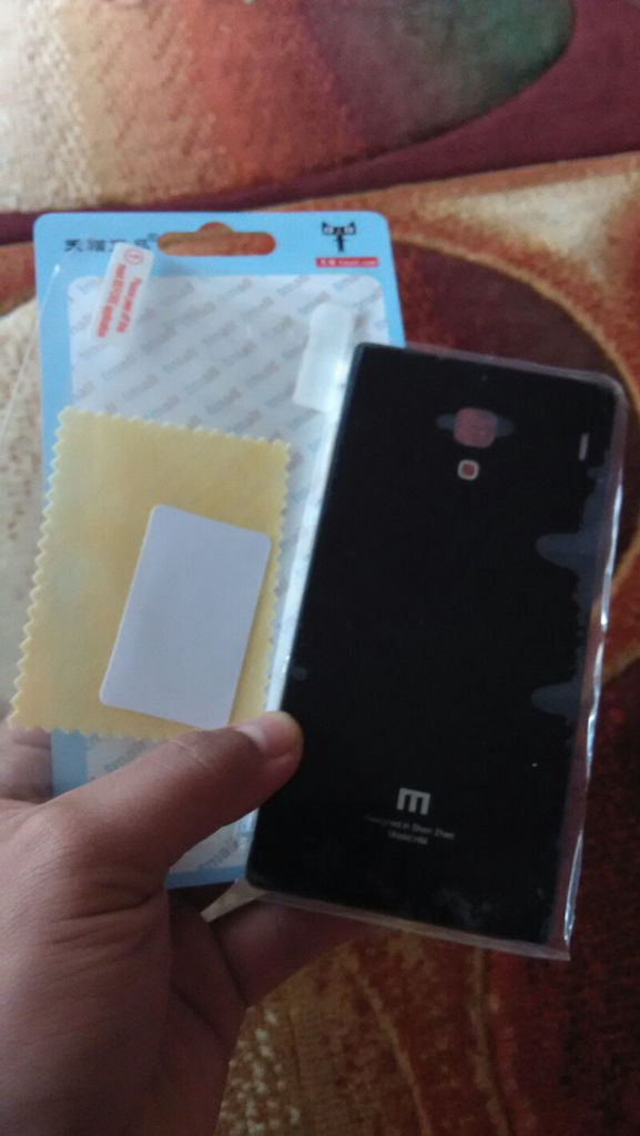 Case Xiaomi Redmi 1s Aluminium Tempered Glass Black Silver 115K
