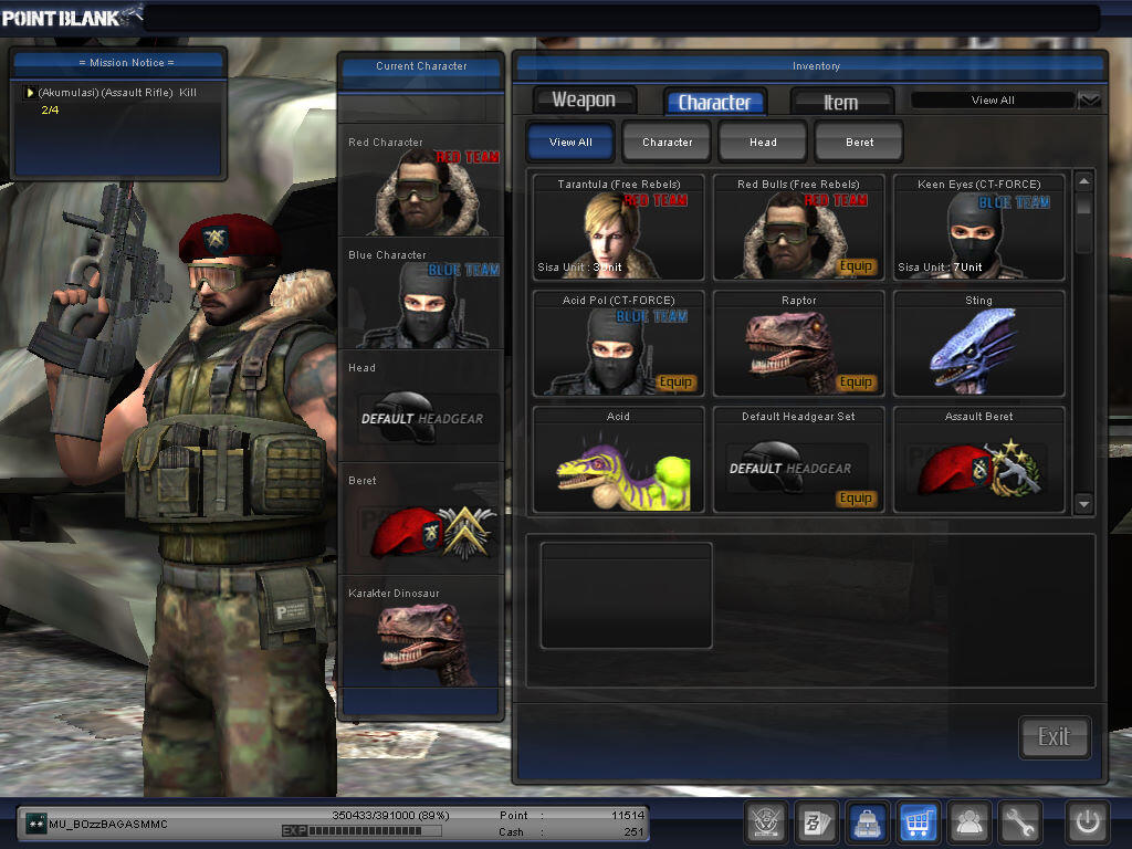WTB CHAR POINT BLANK (MAJOR, LETKOL, KOLONEL) FAST!