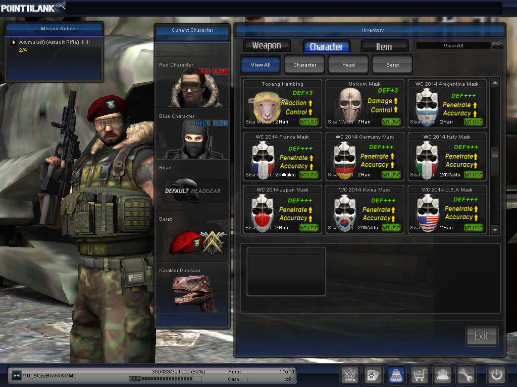 WTB CHAR POINT BLANK (MAJOR, LETKOL, KOLONEL) FAST!
