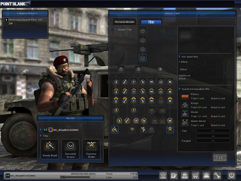 WTB CHAR POINT BLANK (MAJOR, LETKOL, KOLONEL) FAST!
