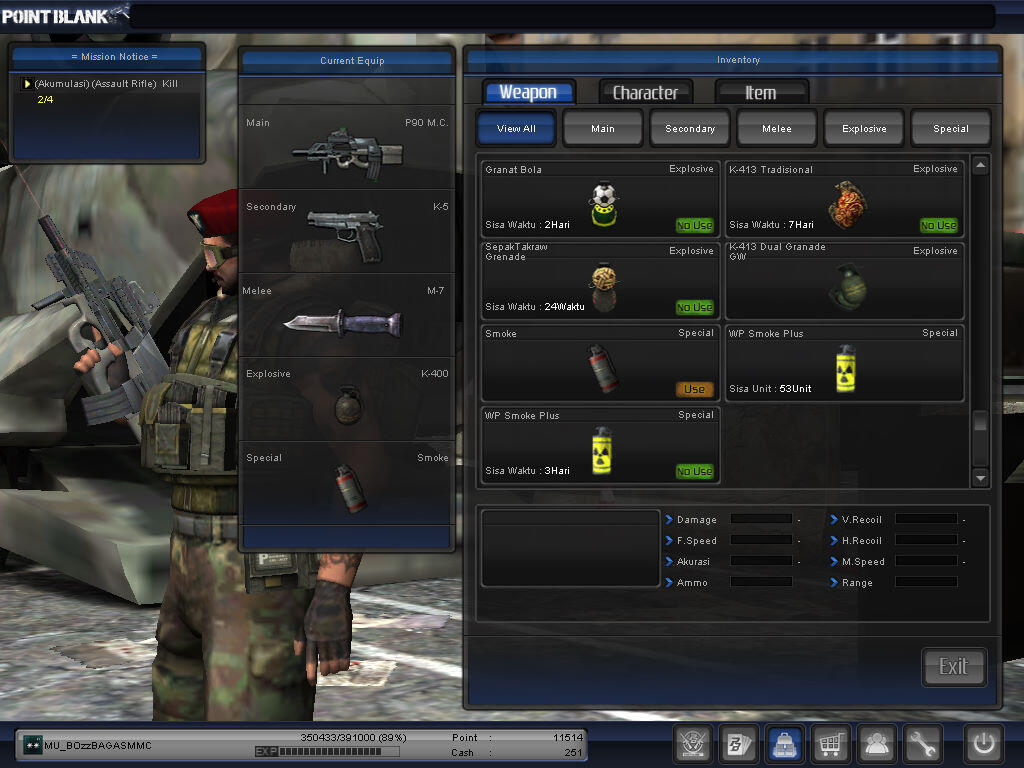 WTB CHAR POINT BLANK (MAJOR, LETKOL, KOLONEL) FAST!