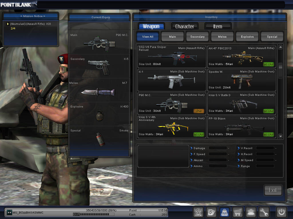 WTB CHAR POINT BLANK (MAJOR, LETKOL, KOLONEL) FAST!